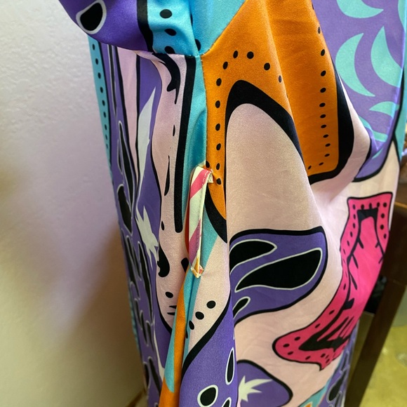 Maximalist Y2K Vibe Charlotte Russe Tube Top Maxi Dress Colorful Kaftan & Belt! - Picture 6 of 16